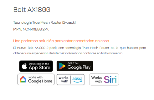 Bolt AX1800 Tecnología True Mesh Router (2-pack) - Imagen 2